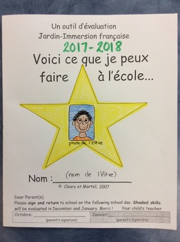 Preview of Un outil d'évaluation -KINDERGARTEN/ GRADE 1- FRENCH-Evaluation booklet 1