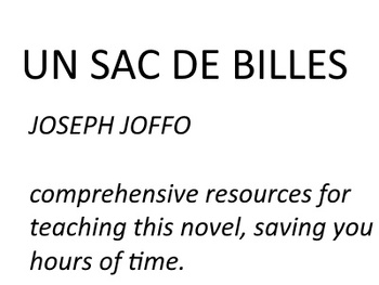 Preview of Un sac de billes-comprehensive resources for studying the novel