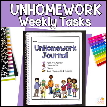 Preview of UnHomework - 40 Weekly Tasks to Promote Kindness, Good Habits, and Creativity