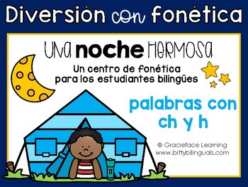 Preview of Spanish Phonics Center Words with ch h - Centro de fonética palabras con ch h