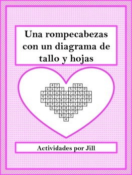 Preview of Stem and Leaf Heart Puzzle Spanish (Distance Learning)