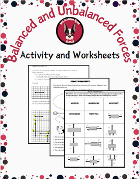 Preview of Unbalanced and Balanced Forces Activity/Worksheet Middle School