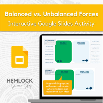 Preview of Unbalanced vs. Balanced Forces - drag-and-drop activity in Slides