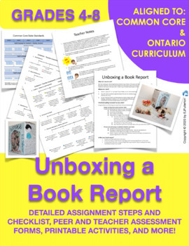 Preview of Unboxing a Book Report | Grade 4-8 Reading Resource
