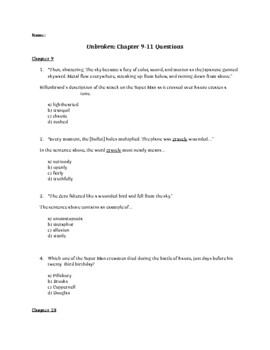 Preview of Unbroken Ch 9-11 HW Questions