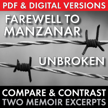 Preview of Unbroken, Farewell to Manzanar, Compare & Contrast Non-Fiction, PDF & Google App