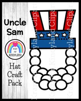 Preview of Uncle Sam Hat Craft for Kindergarten (Presidents, Fourth, Memorial, Election)