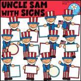 Uncle Sam with Signs Patriotic Clipart