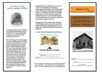 Preview of Uncle Tom's Cabin Novel Project - Pub Version