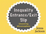 Inequalities Entrance/Exit Slip-Uncovering Misconceptions