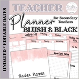 Undated Blush and Black Teacher Planner by Versatile Teach