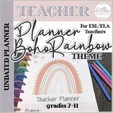 Undated Boho Rainbow-Themed Teacher Planner and Binder