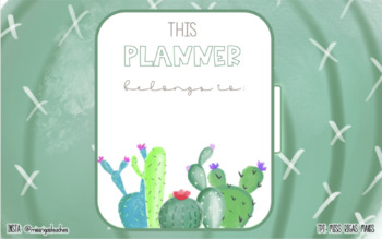 Preview of Undated Cactus Themed Digital Planner