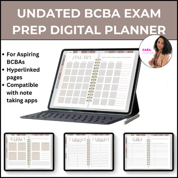 Preview of Undated Digital BCBA Exam Study Planner