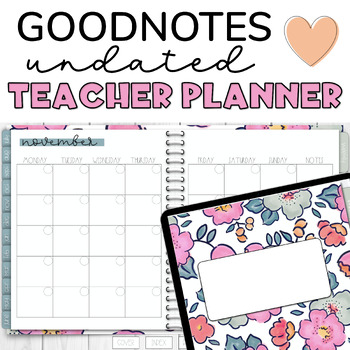 Undated Digital GoodNotes Teacher Planner with 130+ Digital Stickers