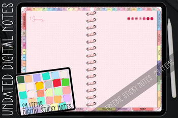 Preview of Undated Digital Notes ,Monthly Planner , Yearly Planner , Expense , Weight Track