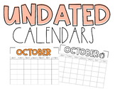 Editable Calendars | Undated | Printable & Editable