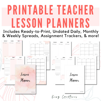 Preview of Undated Teacher Planner Pages - Ready to Print!