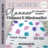 Undated Watercolor Teacher Planner by Versatile Teacher Toolkit