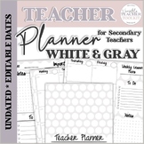 Undated White-Gray Teacher Planner by Versatile Teacher Toolkit