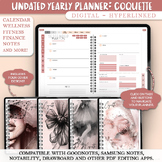 Undated Yearly Digital Planner Coquette - any PDF editor c