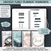 Undated Yearly Digital Planner Diamonds - any PDF editor c