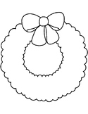 Undecorated Winter Christmas Wreath Printable Templates