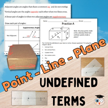 Preview of Undefined Terms - Point Line Plane - Intro to Geometry