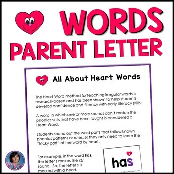 Preview of Heart Words Parent Letter {Science of Reading Strategy Handout for Parents}