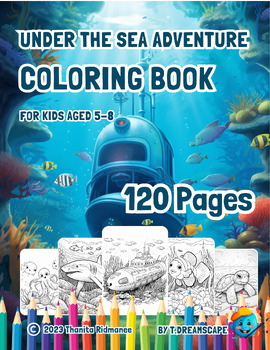 Preview of Under The Sea Adventure Coloring Book for Kids Aged 5-8