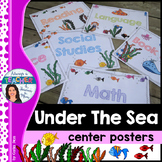 Under The Sea Classroom Theme - Center Signs with EDITABLE pages