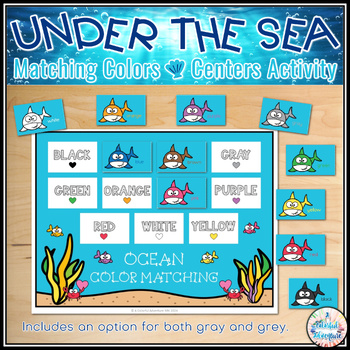 Preview of Under The Sea Colors Activity Ocean Centers for Preschool, Pre-K, and Daycare