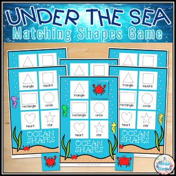 Preview of Under The Sea Ocean 2D Shapes Game for Preschool, Pre-K, and Daycare