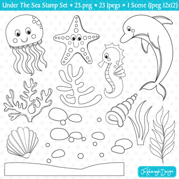 Set of postage stamps with underwater sea animals Vector Image