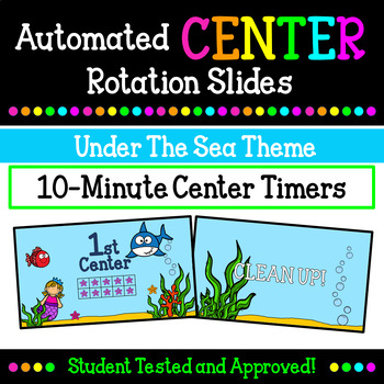 Preview of Under The Sea Themed Automated 10 Minute Centers Timer PPT