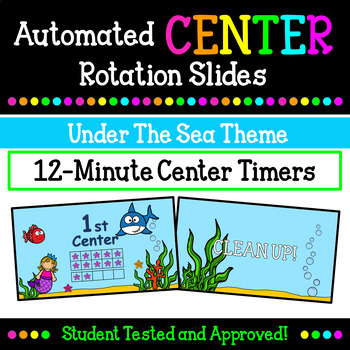 Preview of Under The Sea Themed Automated 12 Minute Centers Timer PPT