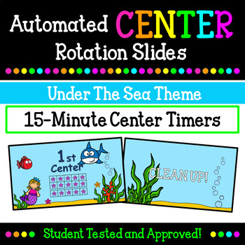 Preview of Under The Sea Themed Automated 15 Minute Centers Timer PPT