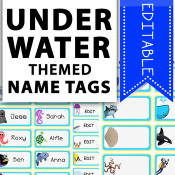 Under The Sea Themed Name Tags by Saving The Teachers | TPT