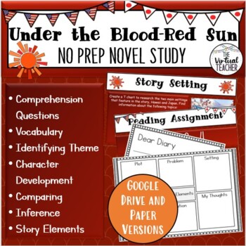 Preview of Under the Blood Red Sun  - Novel Study (Book Club) - Digital + Paper Versions