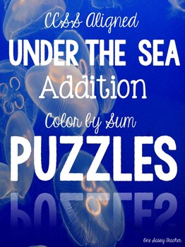 Preview of Under the Sea Addition Puzzles Color by Sums to 20 with Answer Keys