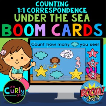 Preview of Under the Sea COUNTING BOOM CARD One to One Number Correspondence