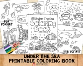 Under the Sea Coloring Book - Ocean Coloring Pages - Print