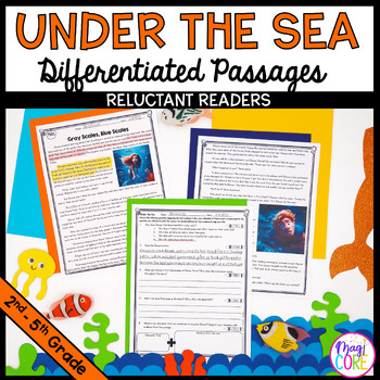 Preview of Under the Sea Differentiated Reading Comprehension Passages Lexile Level Fiction