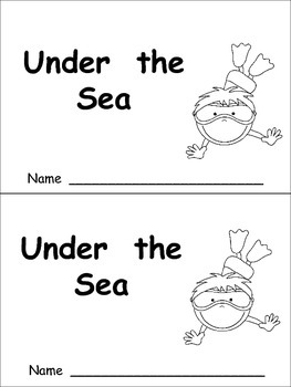 Preview of Under the Sea Emergent Reader- Kindergarten- Ocean Animals and Color Words