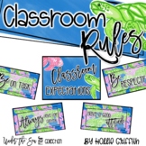 Under the Sea Flair Editable Classroom Rules Posters