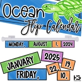 Under the Sea Flip Calendar | Ocean Theme Editable Classro