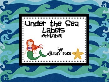 Preview of Under the Sea Labels-editable