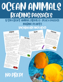 Under the Sea Leveled Reading Passages About Ocean Animals