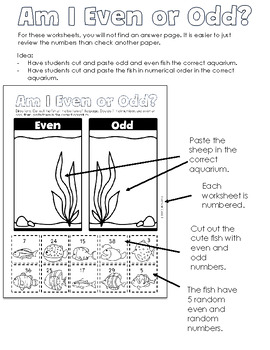 Preview of Under the Sea Math: Am I Even or Odd? A Fun Fish Activity - Set 1
