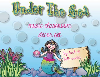 Preview of Under the Sea Music Decor Bundle for the Elementary Music Teacher